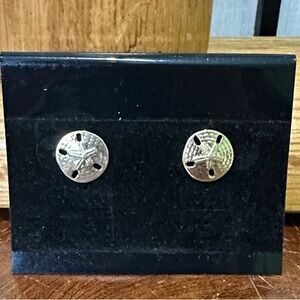 Gold Tone Sand Dollar Post Earrings Cape Cod Gift 🎁 wrapped